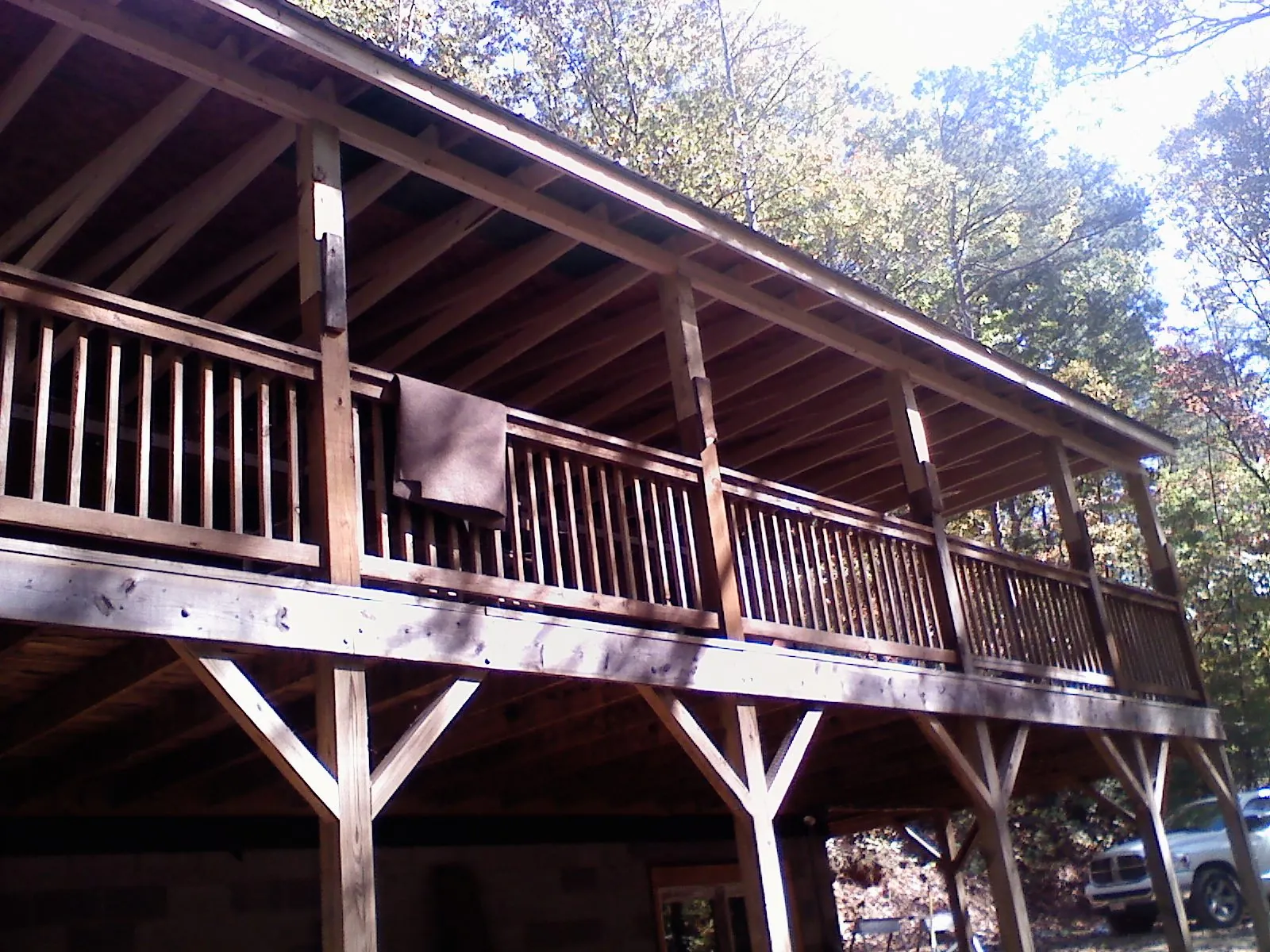 Timber framing under a new elevated porch and deck — Roof Leak Repair in Saint Albans by Roofing Brothers